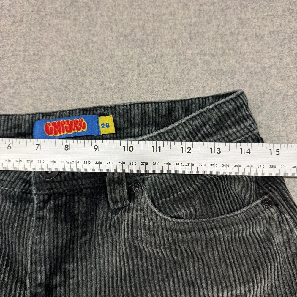 Empyre Corduroy Pants Size 26 Charcoal Grey Wide Wale Straight Leg Skate Street